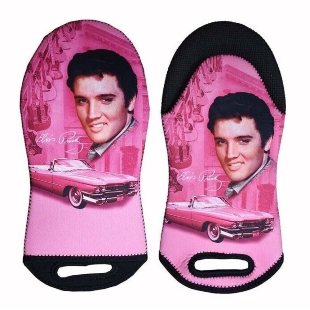 New Pink Cadillac Oven Mitt Elvis Presley Kitchen The King Photo Guitars Picture